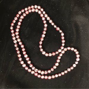 Red freshwater pearl necklace